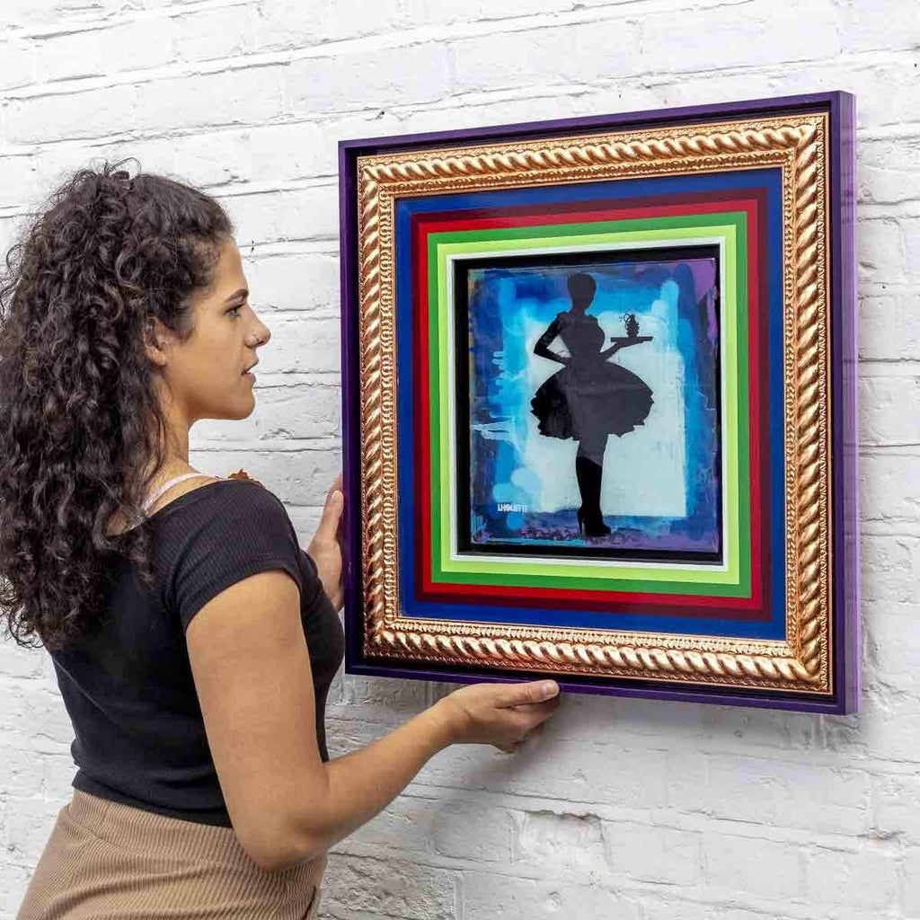 Last Orders Mixer - Fresh Blue - Original - SOLD by artist Lhouette - Wyecliffe Galleries