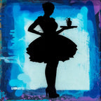 Last Orders Mixer - Fresh Blue - Original - SOLD by artist Lhouette - Wyecliffe Galleries