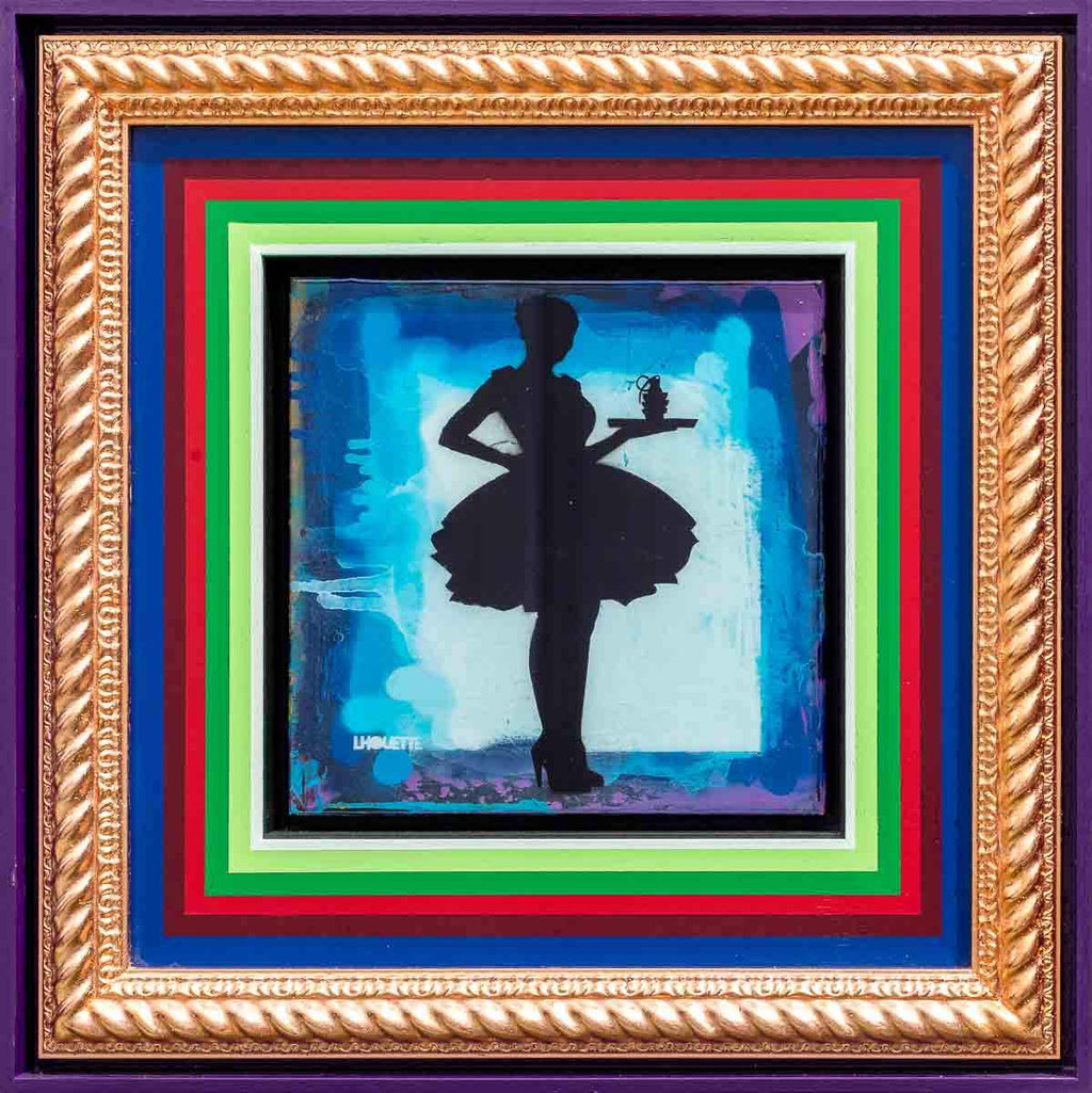 Last Orders Mixer - Fresh Blue - Original - SOLD by artist Lhouette - Wyecliffe Galleries