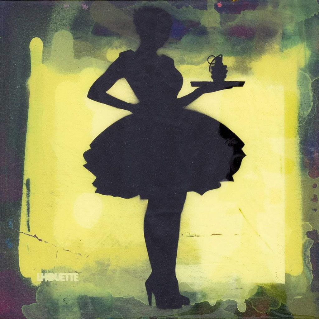 Last Orders Mixer - Lime Green - Original - SOLD by artist Lhouette - Wyecliffe Galleries