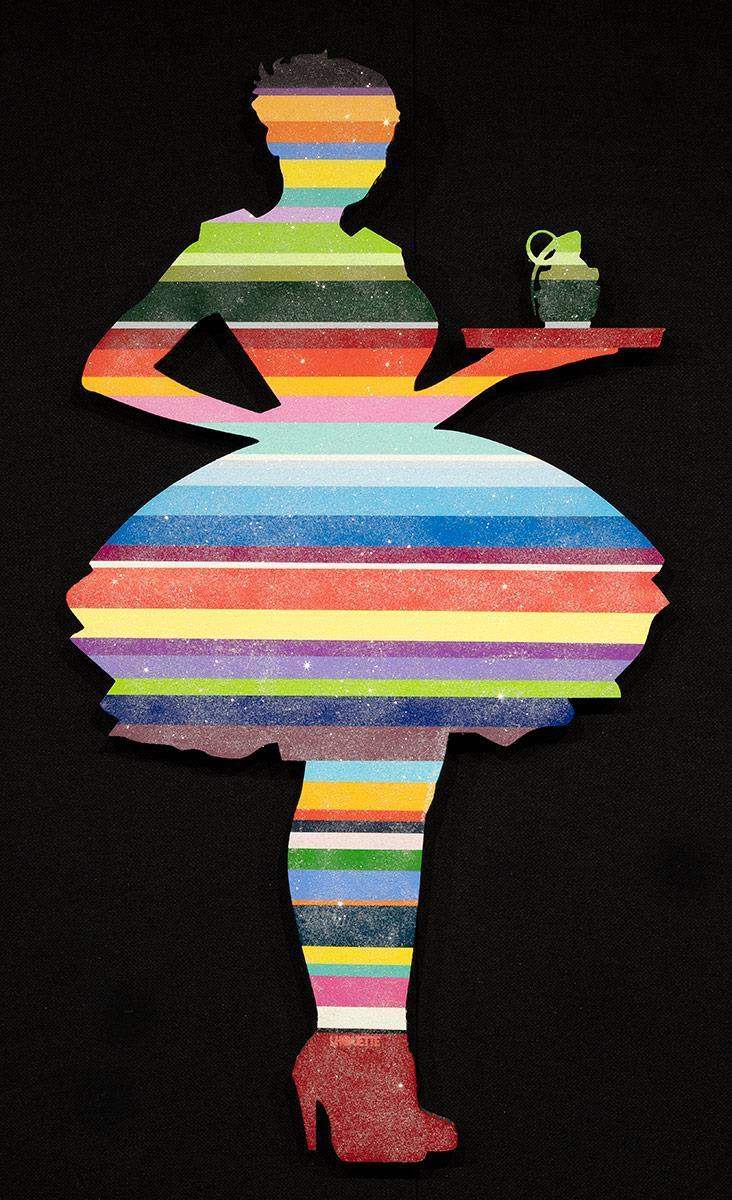 Last Orders Striped - Sculpture - SOLD by artist Lhouette - Wyecliffe Galleries