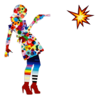 Little Miss Sunshine Distressed Polka - 2 piece Miniature Wall Sculpture - Original - SOLD by artist Lhouette - Wyecliffe Galleries