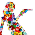 Little Miss Sunshine Distressed Polka - 2 piece Miniature Wall Sculpture - Original - SOLD by artist Lhouette - Wyecliffe Galleries