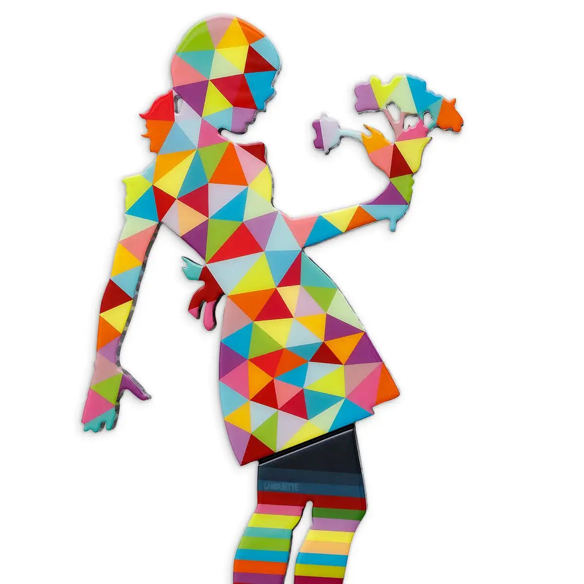 Little Miss Sunshine Floral - Geometric Miniature Wall Sculpture - SOLD by artist Lhouette - Wyecliffe Galleries