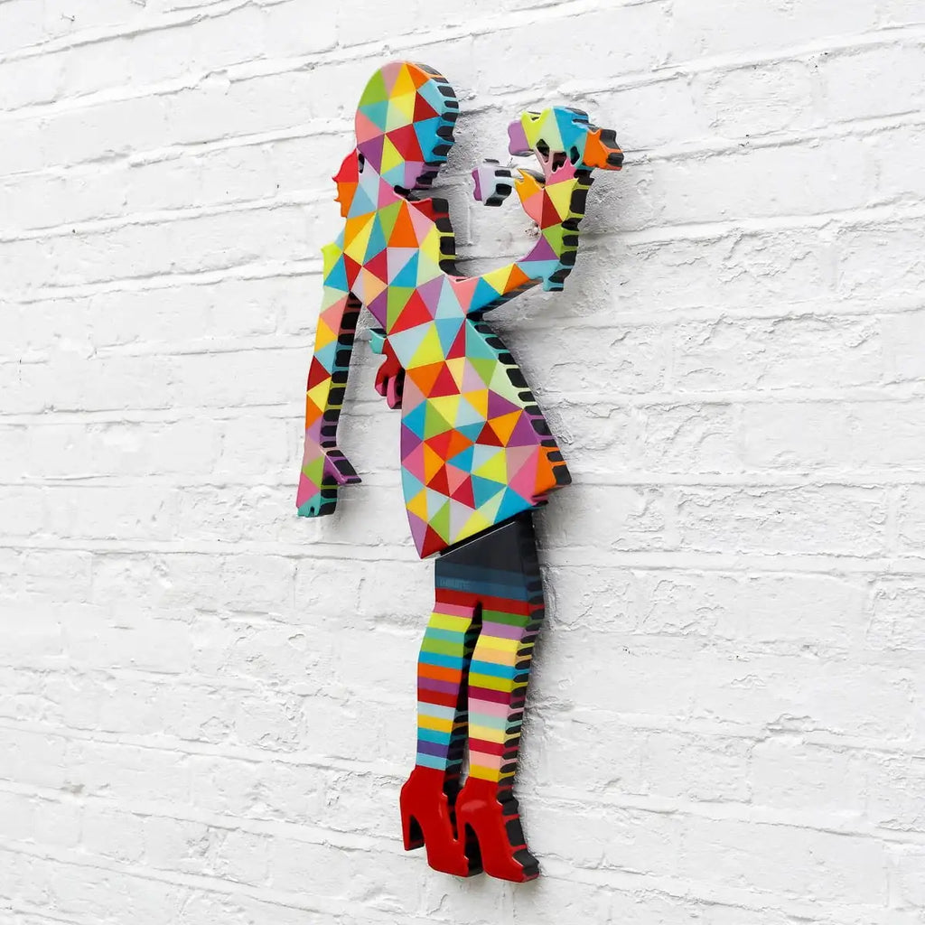 Little Miss Sunshine Floral - Geometric Miniature Wall Sculpture - SOLD by artist Lhouette - Wyecliffe Galleries