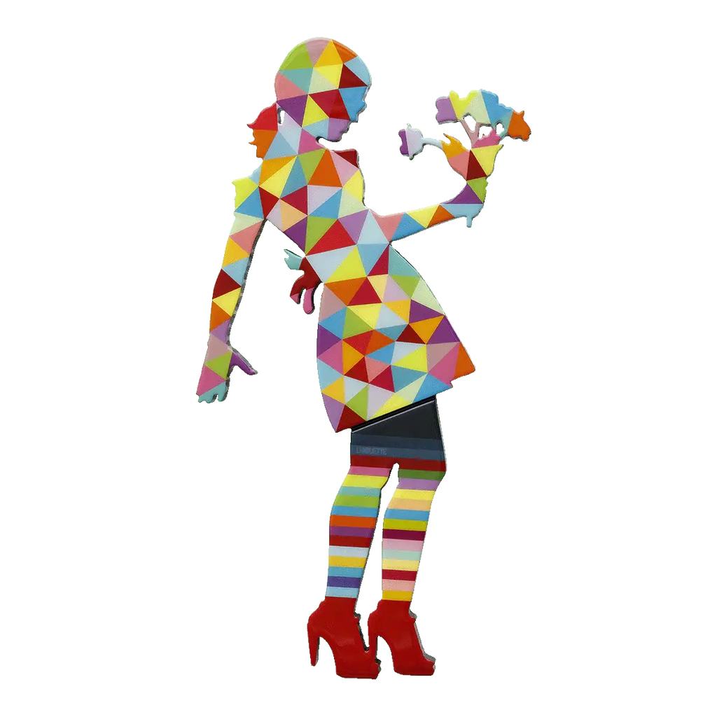 Little Miss Sunshine Floral - Geometric Miniature Wall Sculpture - SOLD by artist Lhouette - Wyecliffe Galleries