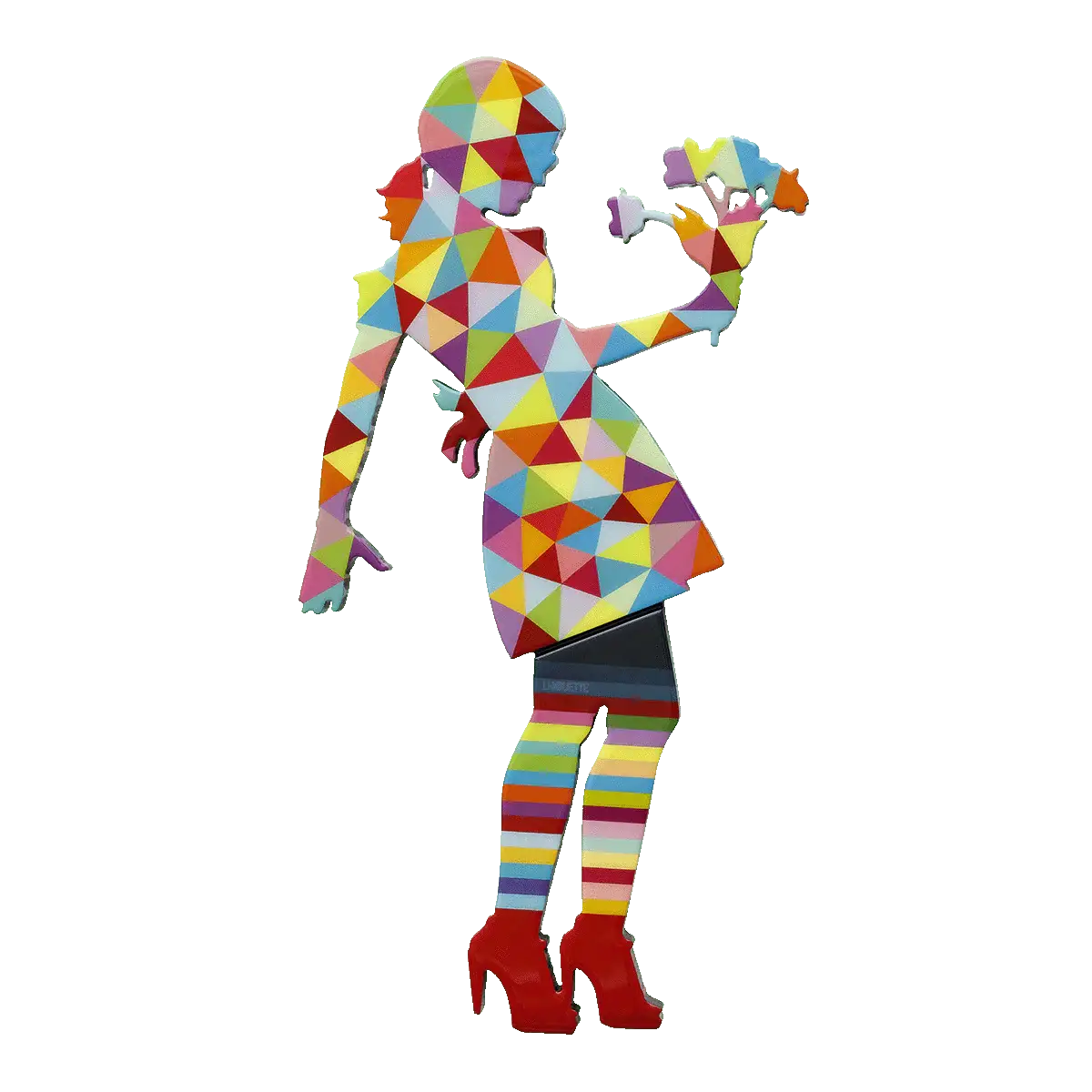 Little Miss Sunshine Floral - Geometric Miniature Wall Sculpture - SOLD by artist Lhouette - Wyecliffe Galleries