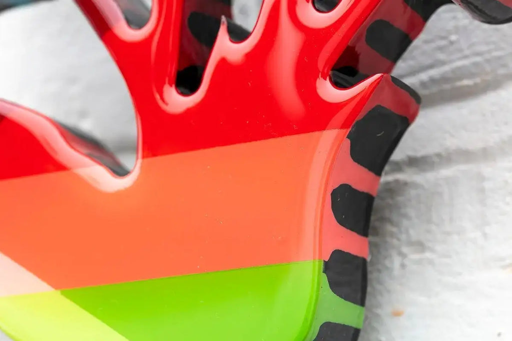 Little Miss Sunshine Floral Medium Wall Sculpture - Geometric Striped - SOLD by artist Lhouette - Wyecliffe Galleries