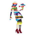 Little Miss Sunshine Floral Medium Wall Sculpture - Geometric Striped - SOLD by artist Lhouette - Wyecliffe Galleries