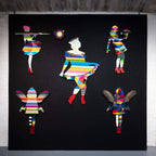 Little Miss Sunshine - Flowers and Geo - Original Wall Sculpture - SOLD by artist Lhouette - Wyecliffe Galleries