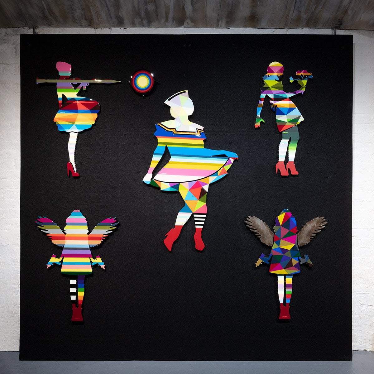 Little Miss Sunshine - Flowers and Geo - Original Wall Sculpture - SOLD by artist Lhouette - Wyecliffe Galleries