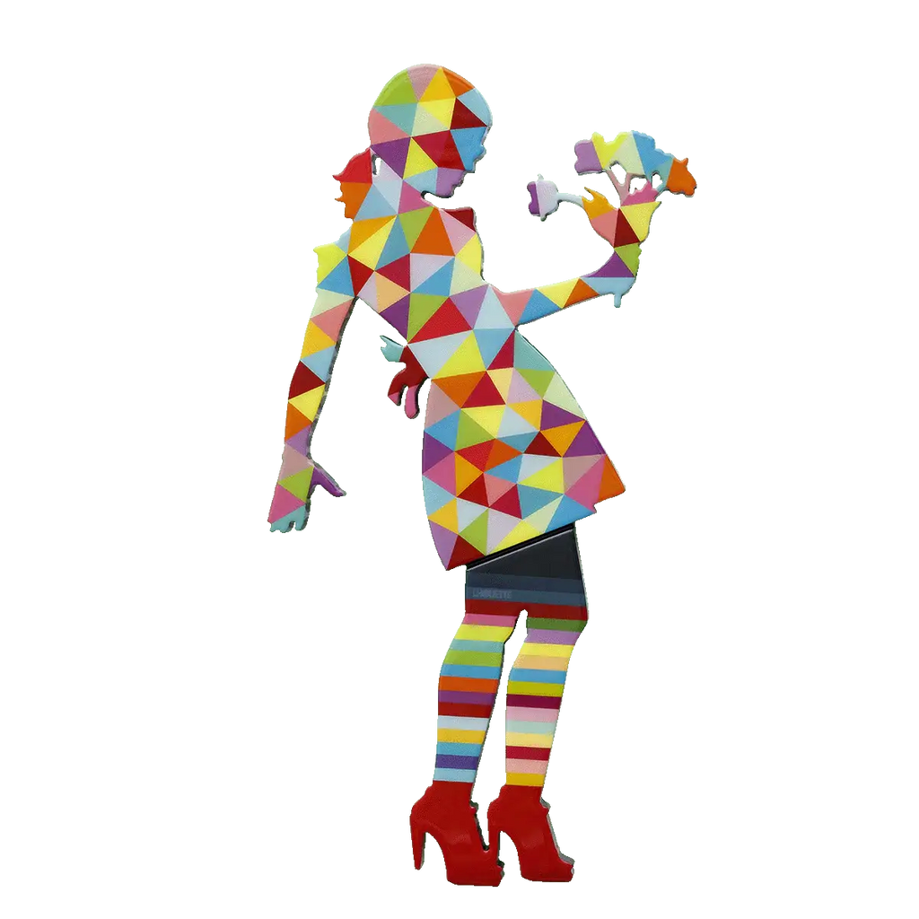 Little Miss Sunshine - Flowers and Geo - Original Wall Sculpture - SOLD by artist Lhouette - Wyecliffe Galleries