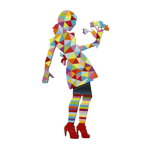 Little Miss Sunshine - Flowers and Geo - Original Wall Sculpture - SOLD by artist Lhouette - Wyecliffe Galleries