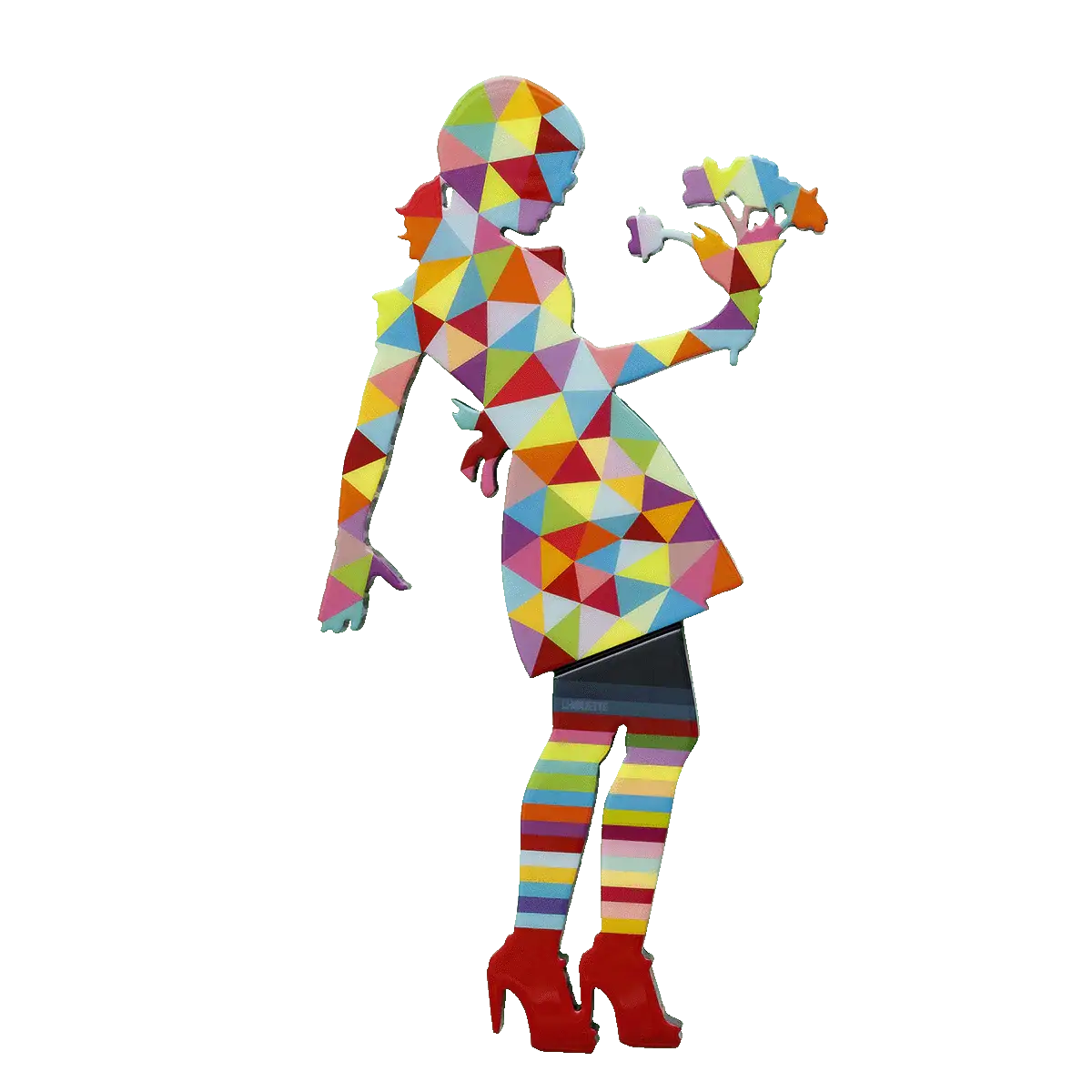 Little Miss Sunshine - Flowers and Geo - Original Wall Sculpture - SOLD by artist Lhouette - Wyecliffe Galleries