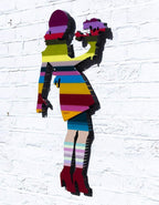 Little Miss Sunshine Flowers - Original Wall Sculpture - SOLD by artist Lhouette - Wyecliffe Galleries