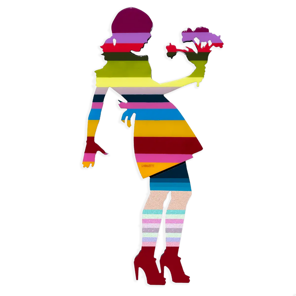 Little Miss Sunshine Flowers - Original Wall Sculpture - SOLD by artist Lhouette - Wyecliffe Galleries