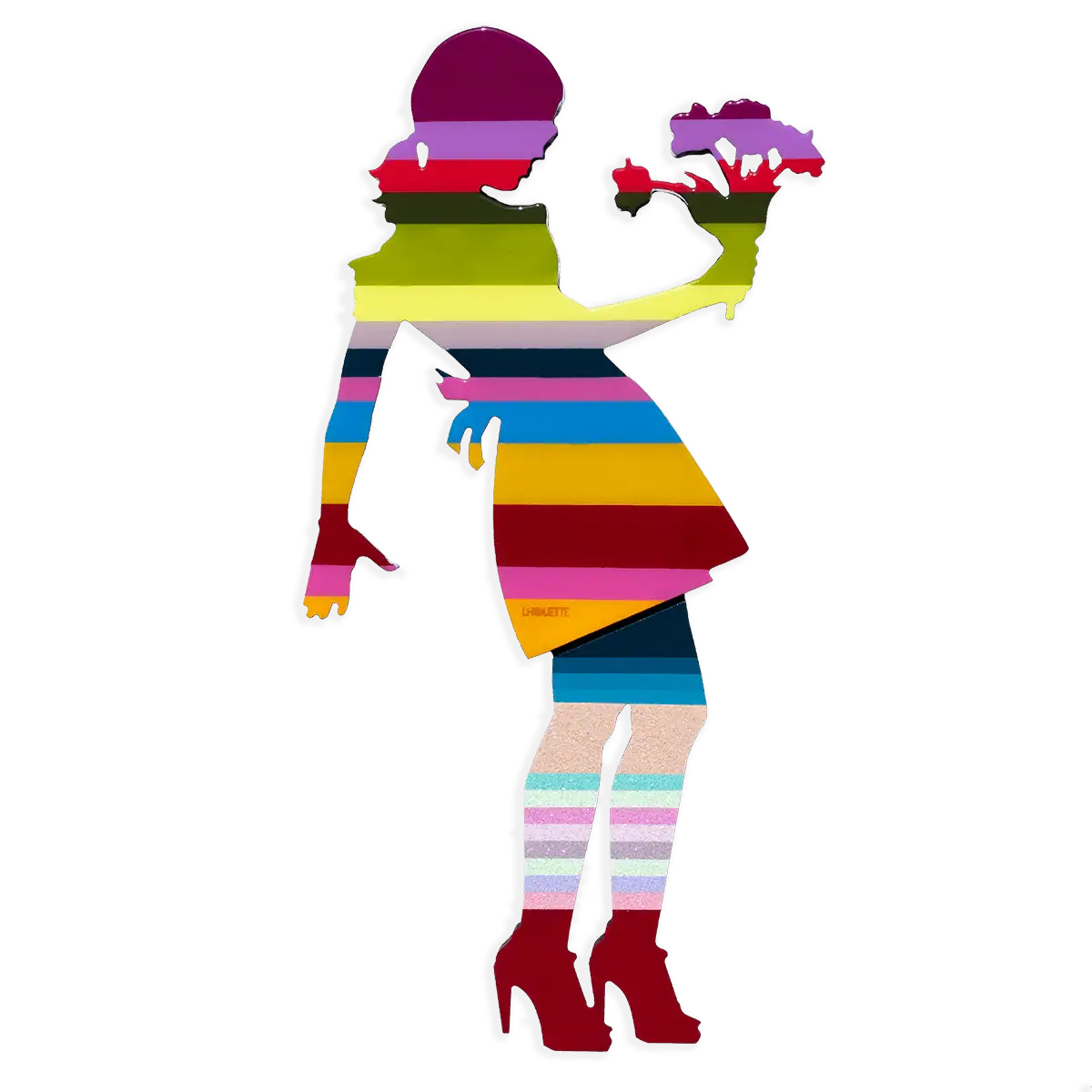 Little Miss Sunshine Flowers - Original Wall Sculpture - SOLD by artist Lhouette - Wyecliffe Galleries