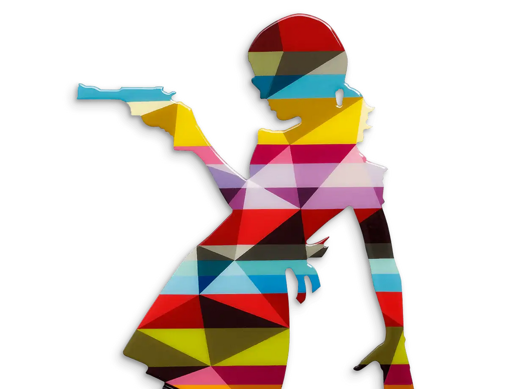 Little Miss Sunshine Geo Matte - Original Wall Sculpture - SOLD by artist Lhouette - Wyecliffe Galleries