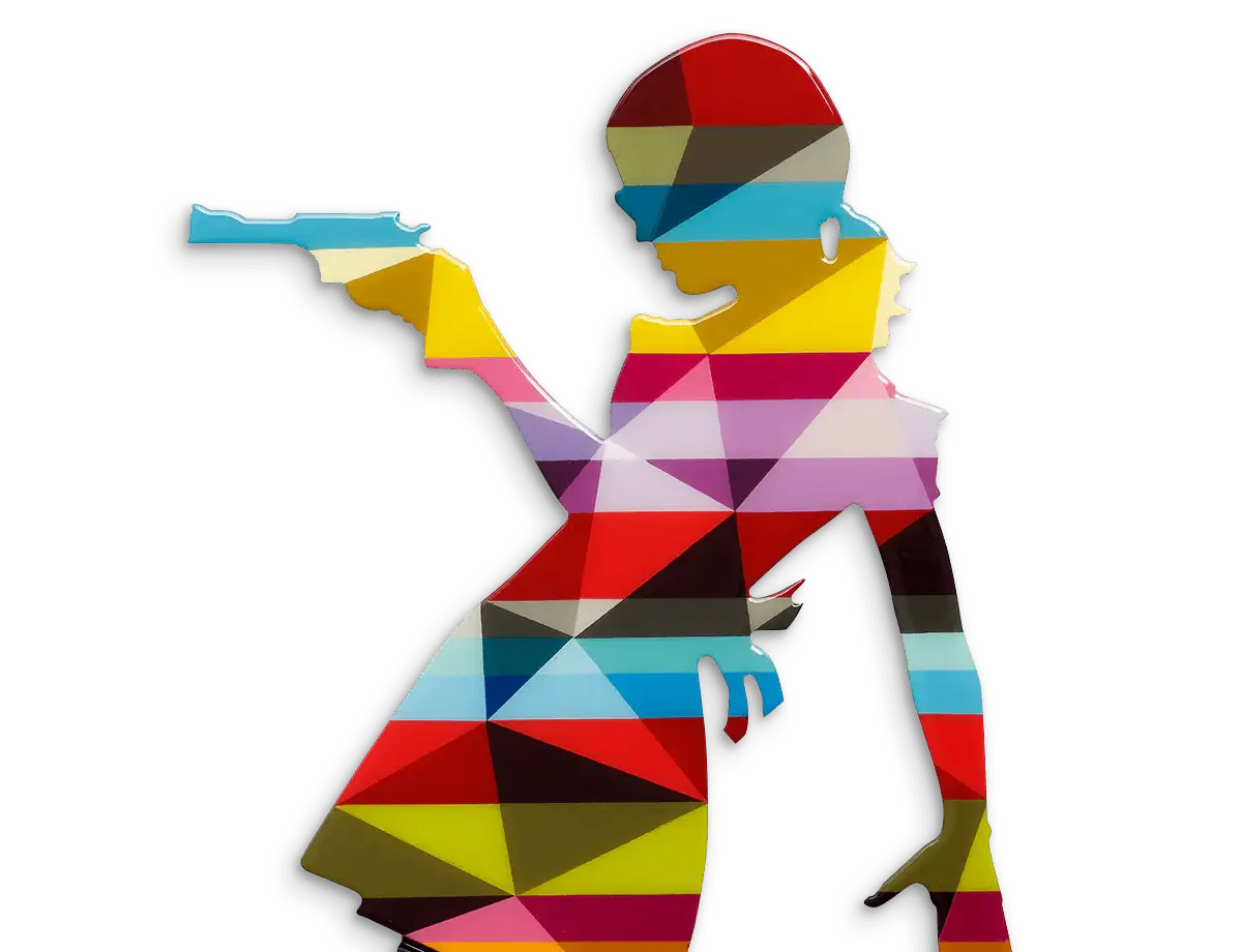 Little Miss Sunshine Geo Matte - Original Wall Sculpture - SOLD by artist Lhouette - Wyecliffe Galleries