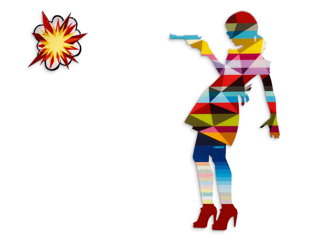 Little Miss Sunshine Geo Matte - Original Wall Sculpture - SOLD by artist Lhouette - Wyecliffe Galleries