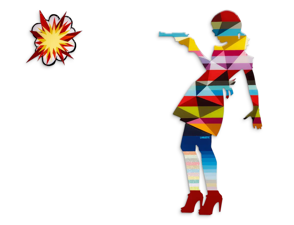 Little Miss Sunshine Geo Matte - Original Wall Sculpture - SOLD by artist Lhouette - Wyecliffe Galleries