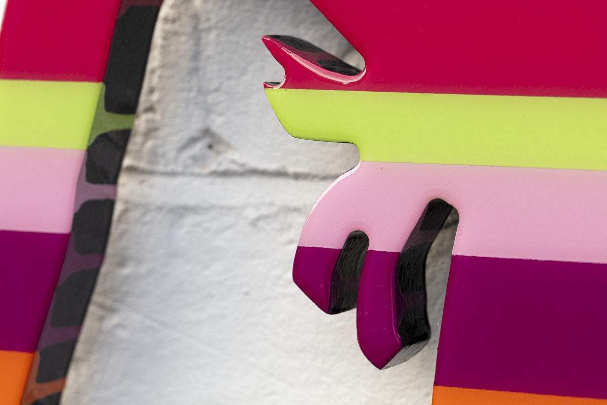 Little Miss Sunshine Striped - Two Part Wall Sculpture - Original - SOLD by artist Lhouette - Wyecliffe Galleries