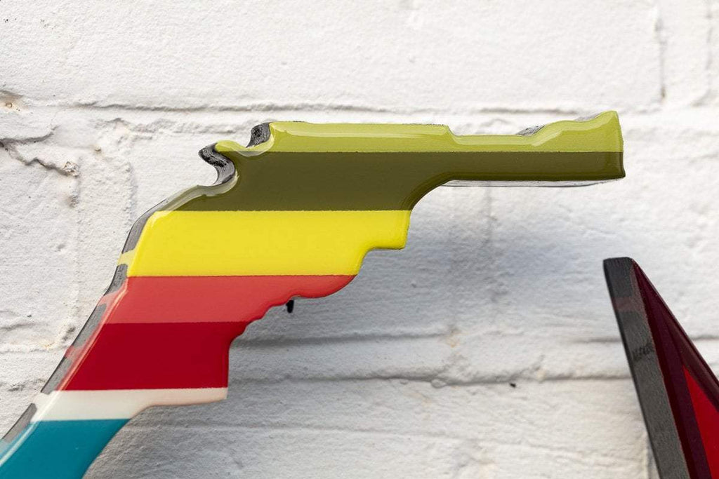 Little Miss Sunshine Striped - Two Part Wall Sculpture - Original - SOLD by artist Lhouette - Wyecliffe Galleries