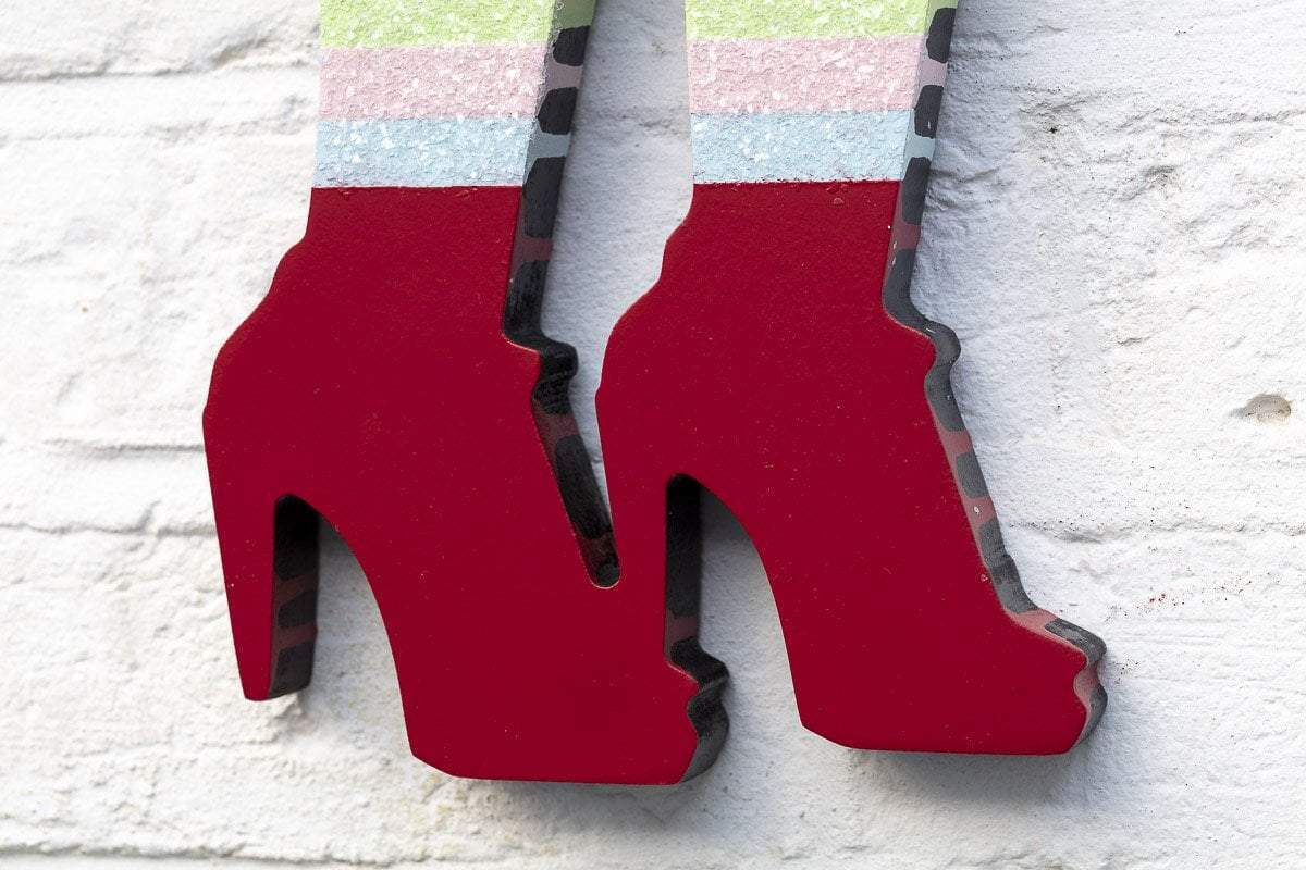 Little Miss Sunshine Striped - Two Part Wall Sculpture - Original - SOLD by artist Lhouette - Wyecliffe Galleries