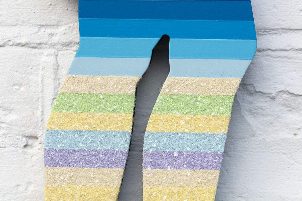 Little Miss Sunshine Striped - Two Part Wall Sculpture - Original - SOLD by artist Lhouette - Wyecliffe Galleries