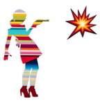 Little Miss Sunshine Striped - Two Part Wall Sculpture - Original - SOLD by artist Lhouette - Wyecliffe Galleries