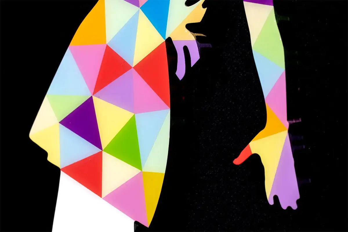 Little Miss Sunshine Pastel Geometric - Original Wall Sculpture - SOLD by artist Lhouette - Wyecliffe Galleries