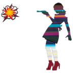 Little Miss Sunshine Mini - Multi Stripes - Original - SOLD by artist Lhouette - Wyecliffe Galleries