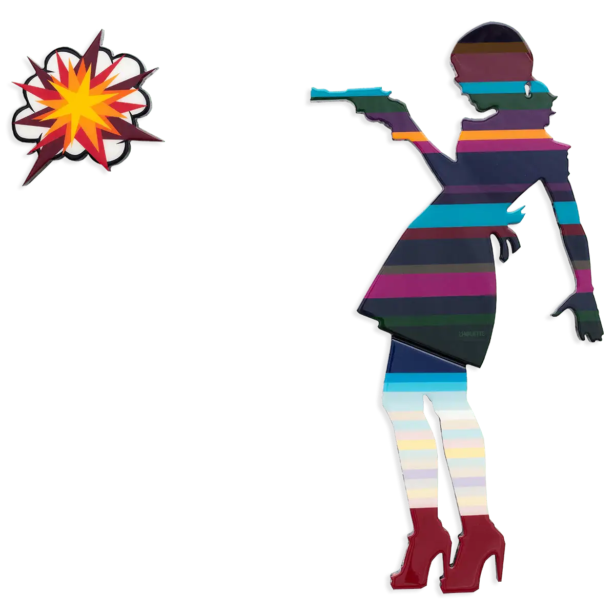 Little Miss Sunshine Mini - Multi Stripes - Original - SOLD by artist Lhouette - Wyecliffe Galleries