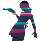 Little Miss Sunshine Mini - Multi Stripes - Original - SOLD by artist Lhouette - Wyecliffe Galleries