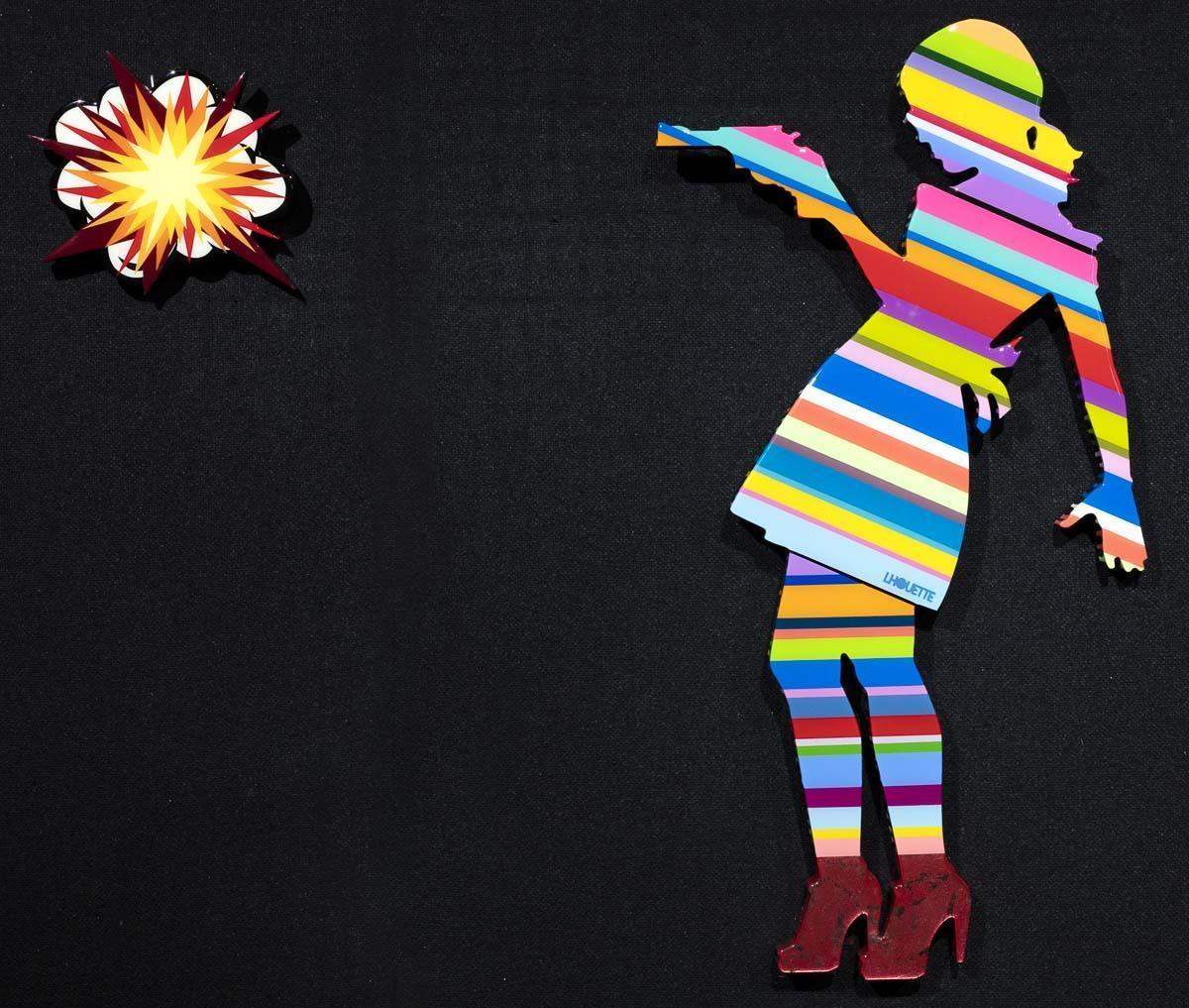 Little Miss Sunshine Sculpture (Gloss Resin) - Original Wall Sculpture - SOLD by artist Lhouette - Wyecliffe Galleries