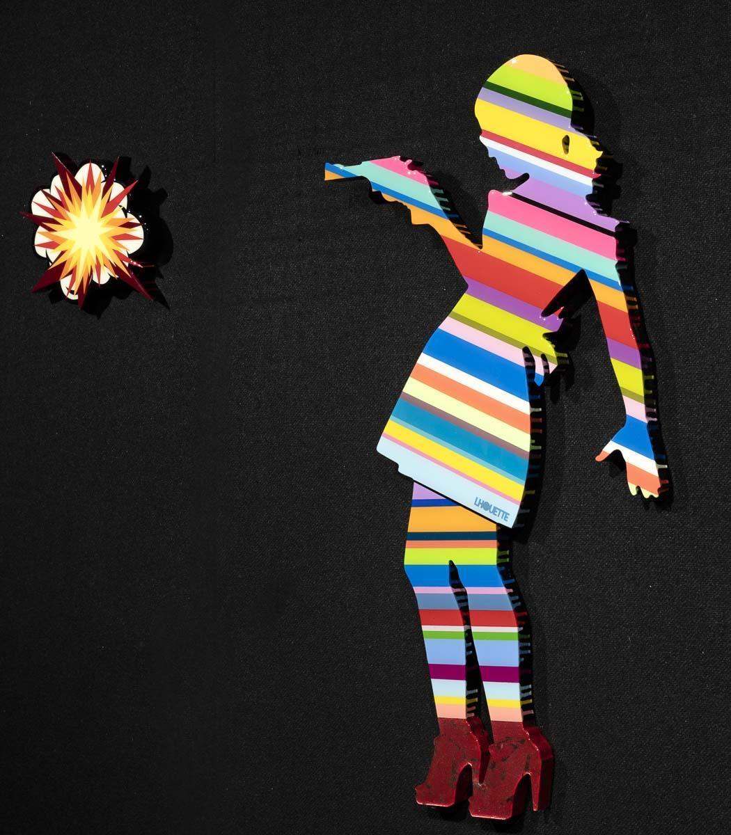 Little Miss Sunshine Sculpture (Gloss Resin) - Original Wall Sculpture - SOLD by artist Lhouette - Wyecliffe Galleries