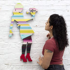 Little Miss Sunshine Miniature - Flowers and Stripes - Original - SOLD by artist Lhouette - Wyecliffe Galleries