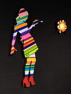 Little Miss Sunshine Striped - Original - SOLD by artist Lhouette - Wyecliffe Galleries