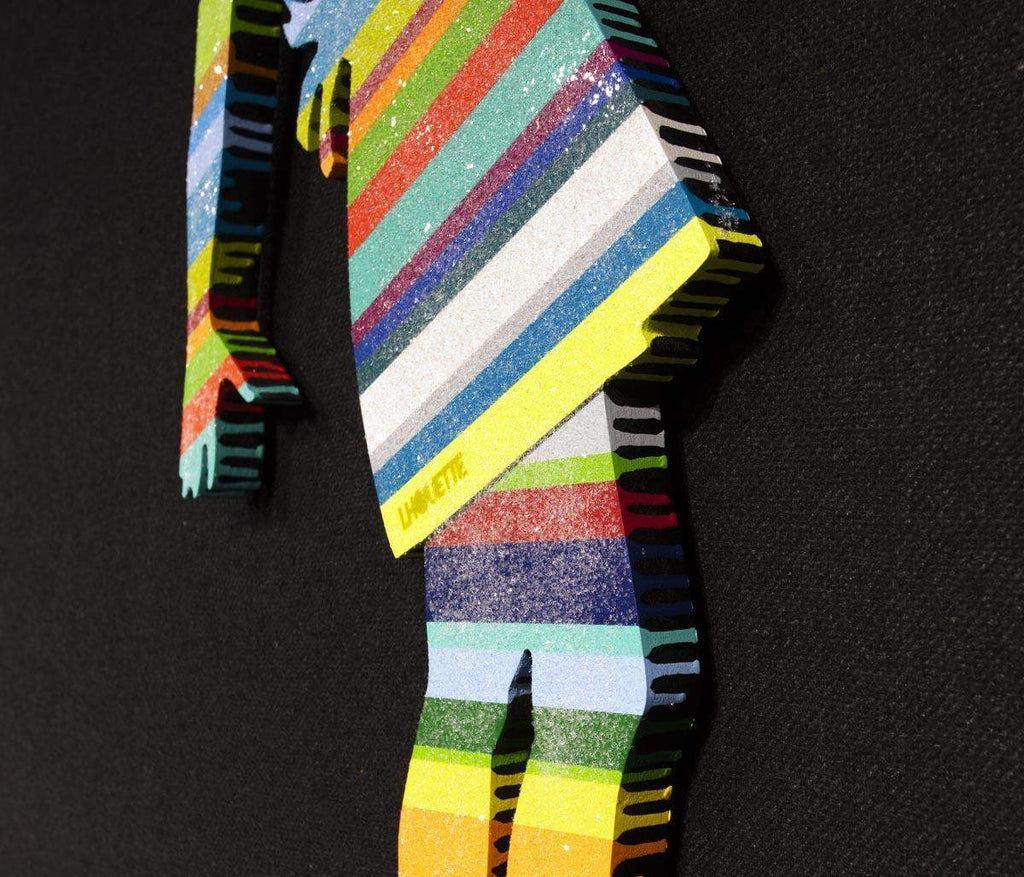 Little Miss Sunshine Striped - Original - SOLD by artist Lhouette - Wyecliffe Galleries