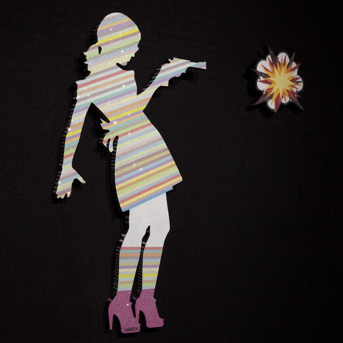 Little Miss Sunshine Miniature - Pastel - Original Wall Sculpture - SOLD by artist Lhouette - Wyecliffe Galleries