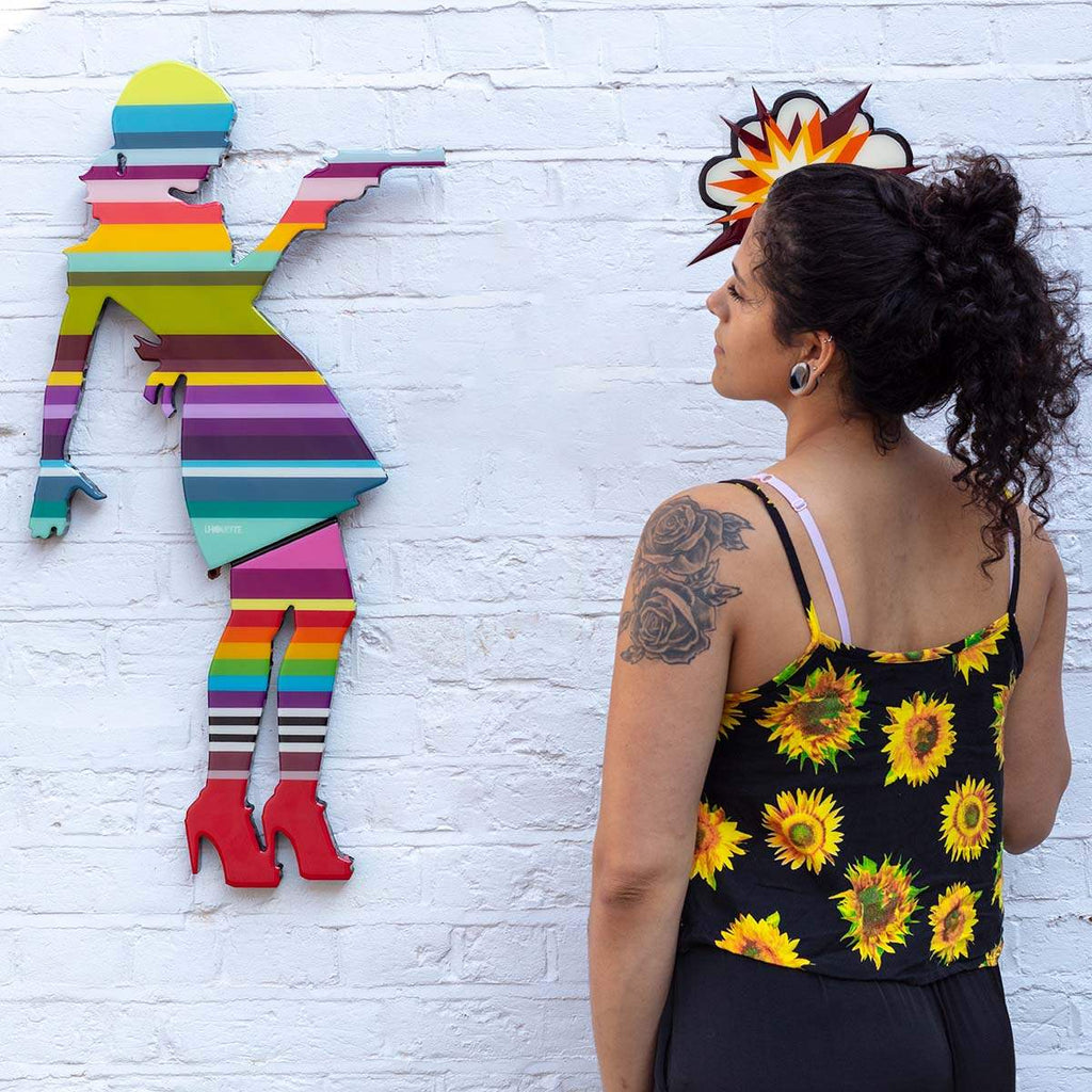 Little Miss Sunshine Miniature Two Part Wall Sculpture - Original - SOLD by artist Lhouette - Wyecliffe Galleries