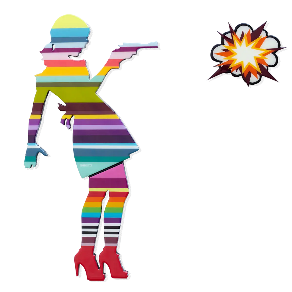 Little Miss Sunshine Miniature Two Part Wall Sculpture - Original - SOLD by artist Lhouette - Wyecliffe Galleries