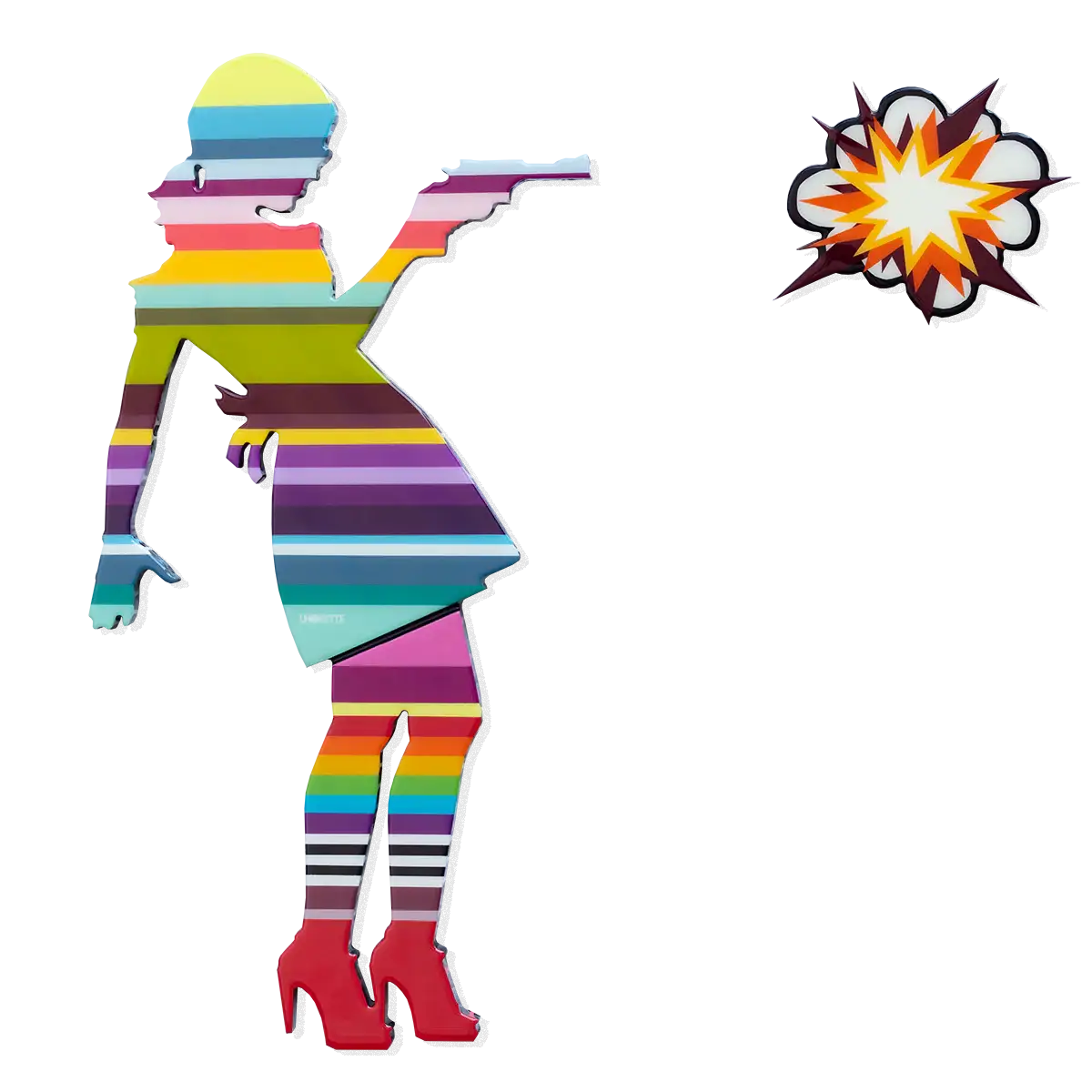 Little Miss Sunshine Miniature Two Part Wall Sculpture - Original - SOLD by artist Lhouette - Wyecliffe Galleries