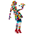 Little Miss Sunshine Miniature Wall Sculpture Geometric Flowers - Original - SOLD by artist Lhouette - Wyecliffe Galleries