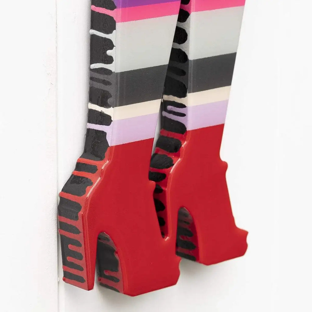 Little Miss Sunshine Miniature Pink & Purple ( Gloss Resin ) - Original Wall Sculpture - SOLD by artist Lhouette - Wyecliffe Galleries