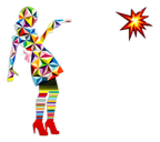 Little Miss Sunshine Pink Bow Geometric - Mini Two Part Wall Sculpture - Original SOLD by artist Lhouette - Wyecliffe Galleries