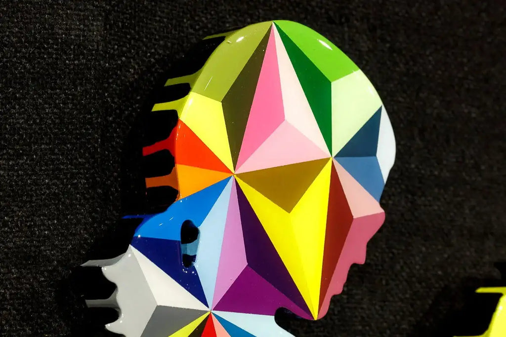 Little Miss Sunshine Pink Bow Geometric - Mini Two Part Wall Sculpture - Original SOLD by artist Lhouette - Wyecliffe Galleries