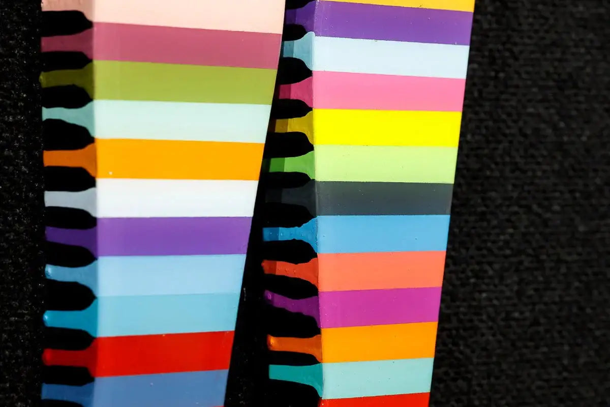 Little Miss Sunshine Pink Bow Geometric - Mini Two Part Wall Sculpture - Original SOLD by artist Lhouette - Wyecliffe Galleries