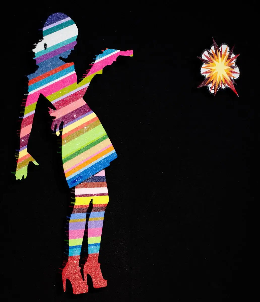 Little Miss Sunshine Sculpture IV (Diamond Dust) - Original Wall Sculpture - SOLD by artist Lhouette - Wyecliffe Galleries