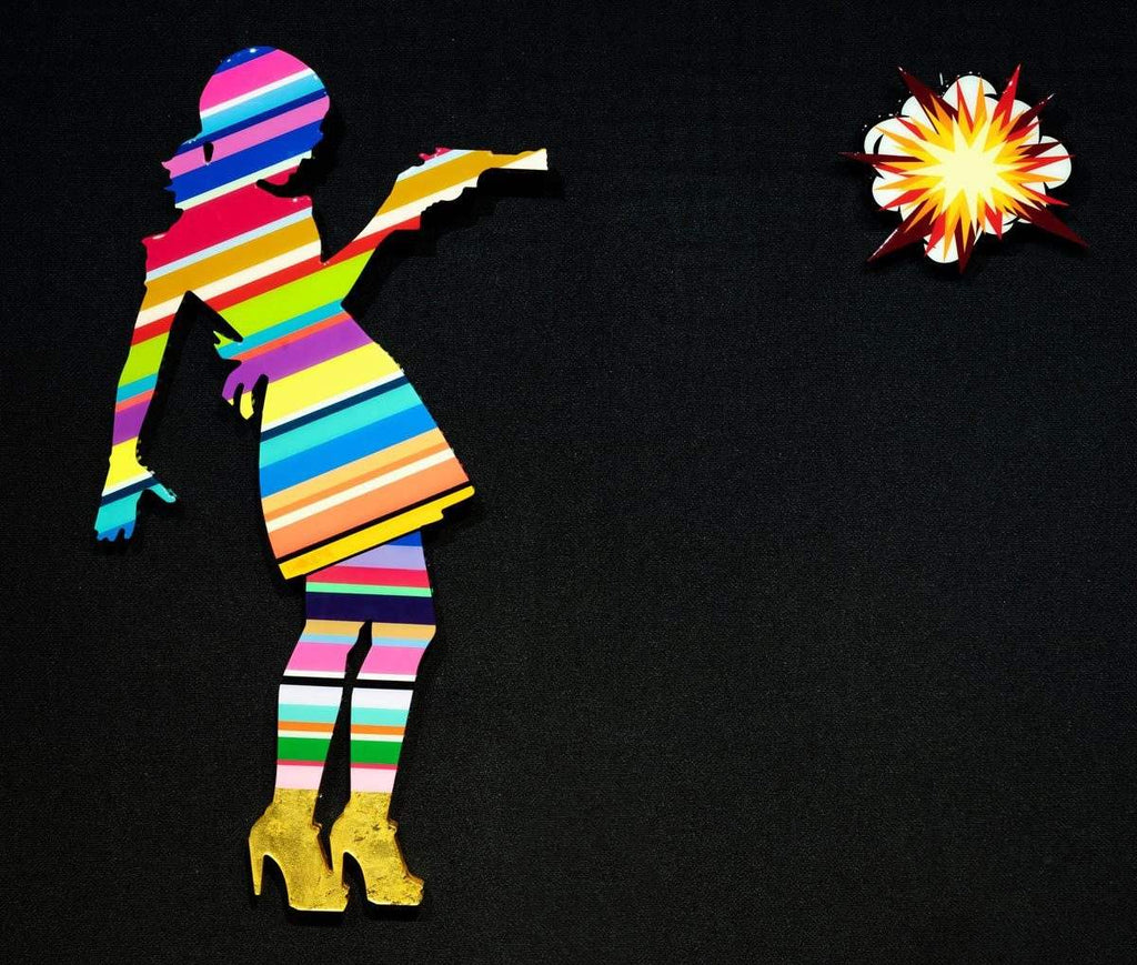 Little Miss Sunshine Sculpture (Gloss Resin) - Original Wall Sculpture - SOLD by artist Lhouette - Wyecliffe Galleries